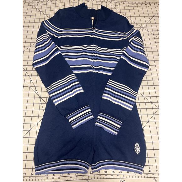 Free People Movement It's Cold Outside Playsuit Knit Textured Blue Romper Sz S - Picture 7 of 9